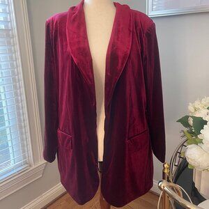 Maroon / Burgundy Velvet Blazer - XXL